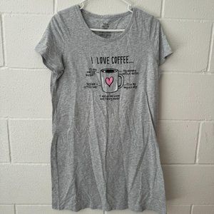 Secret Treasure I Love Coffee Pj dress/shirt